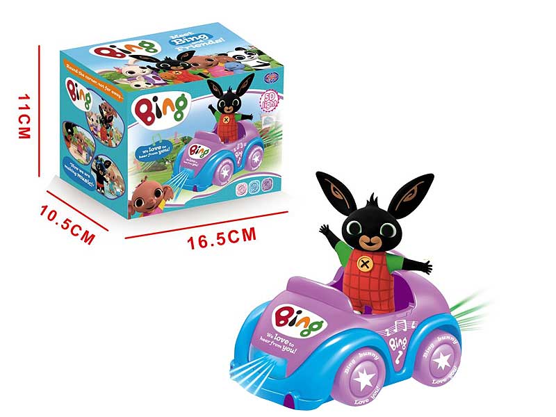 Battery operated Bing Bunny bump and go car cartoon car toys