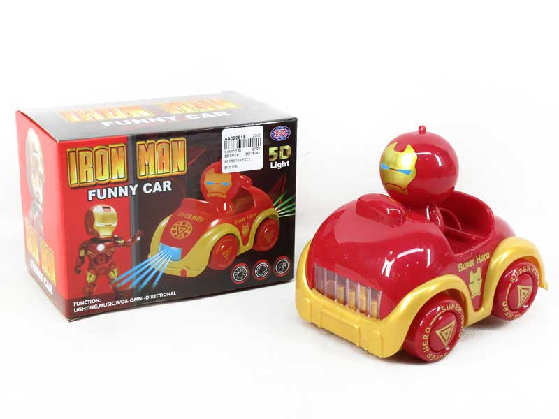 Battery operated bump and go car with flashing light toys