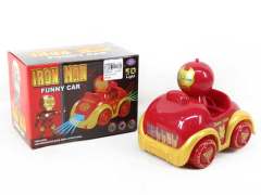 Battery operated bump and go car with flashing light