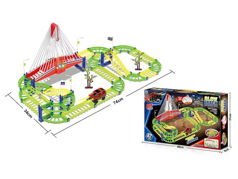 Luminous B/O Rail Car Set W/L_M toys