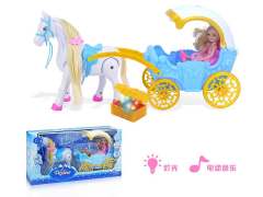 B/O Carriage W/L_M & 5inch Doll toys