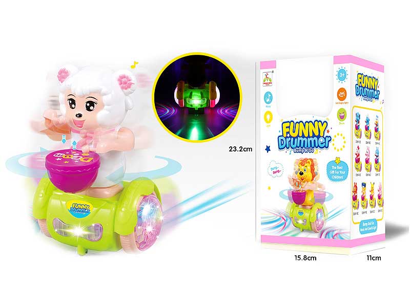 B/O PlayThe Drum Car  W/L toys