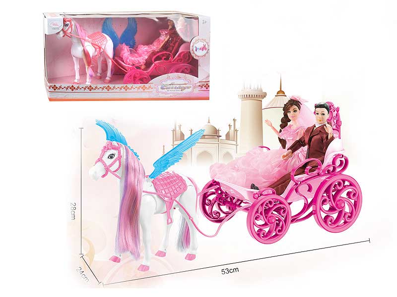 B/O Carriage W/L_M & Doll toys