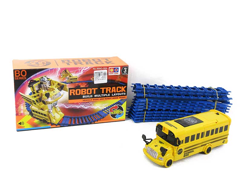 B/O universal Transforms Track School Bus toys