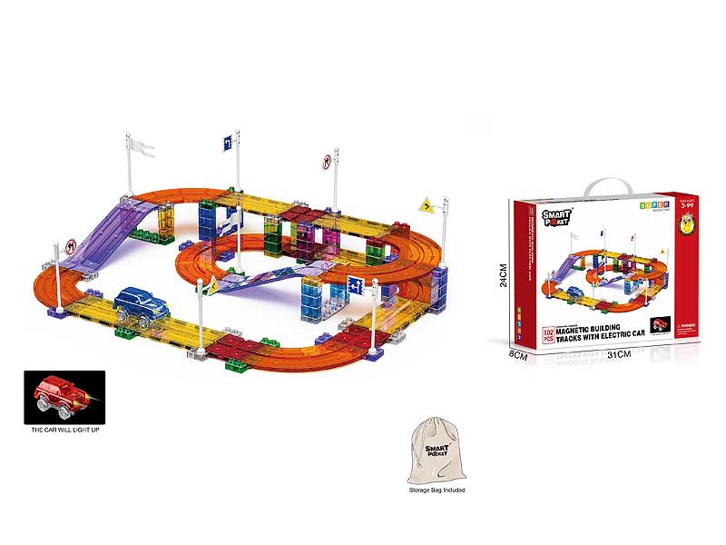B/O Magnetic Rail Car Set toys