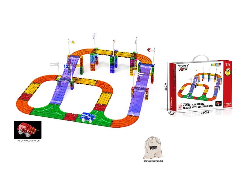 B/O Magnetic Rail Car Set toys