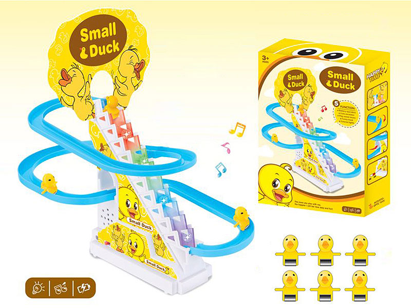 B/O Track Stair Climbing Duck toys