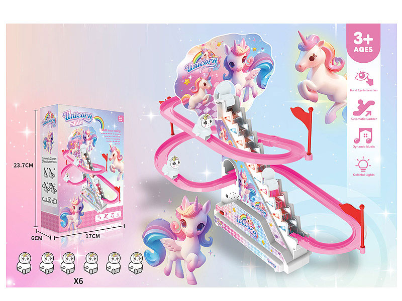 B/O Track Ladder Unicorn W/L_M toys