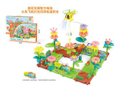 插花乐园积木电动轨道火车