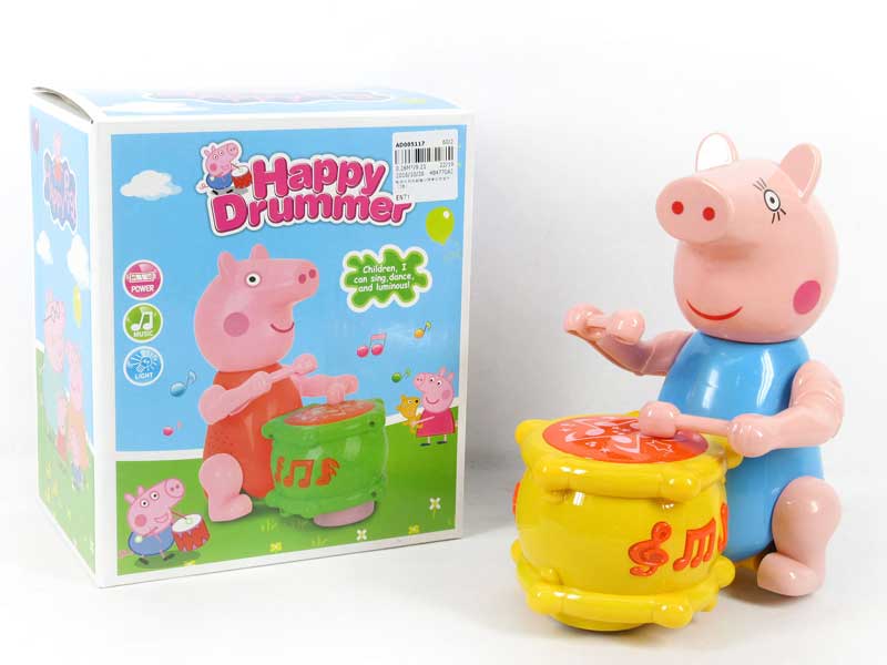 B/O universal Play The Drum Pig W/L_M(2C) toys