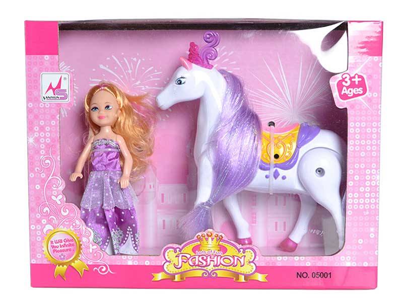 B/O Horse W/L_M & Doll toys
