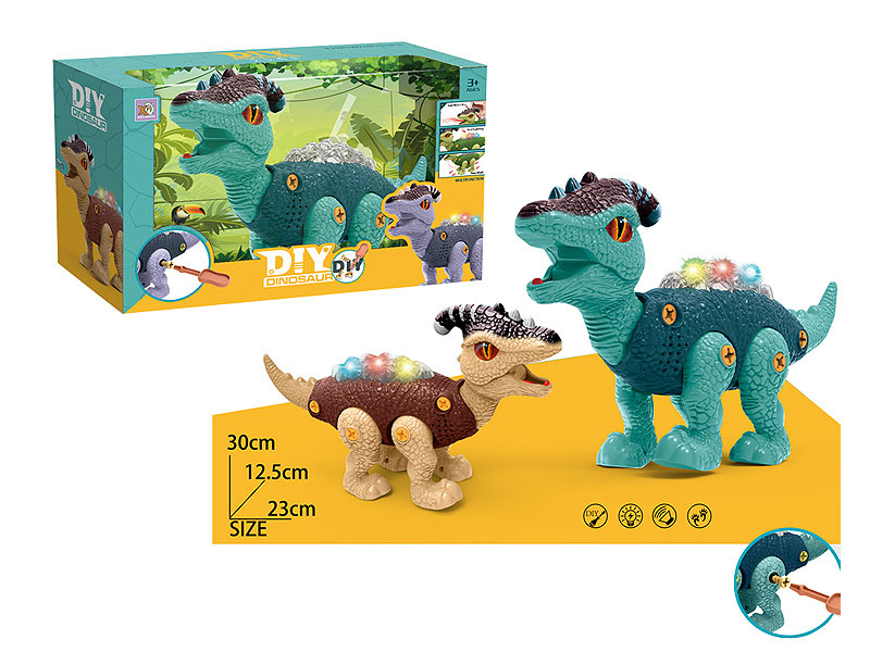 B/O Diy Parasaurolophus W/S(2C) toys