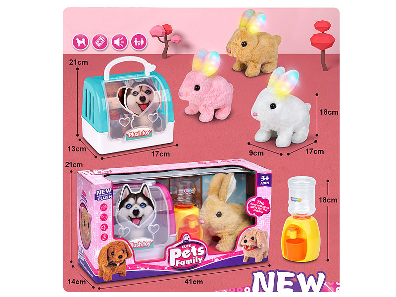 B/O Rabbit Set W/L_S(3C) toys
