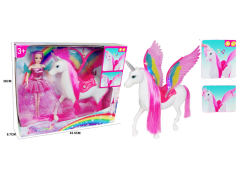 B/O Pegasus & 11.5inch Solid Body Doll toys