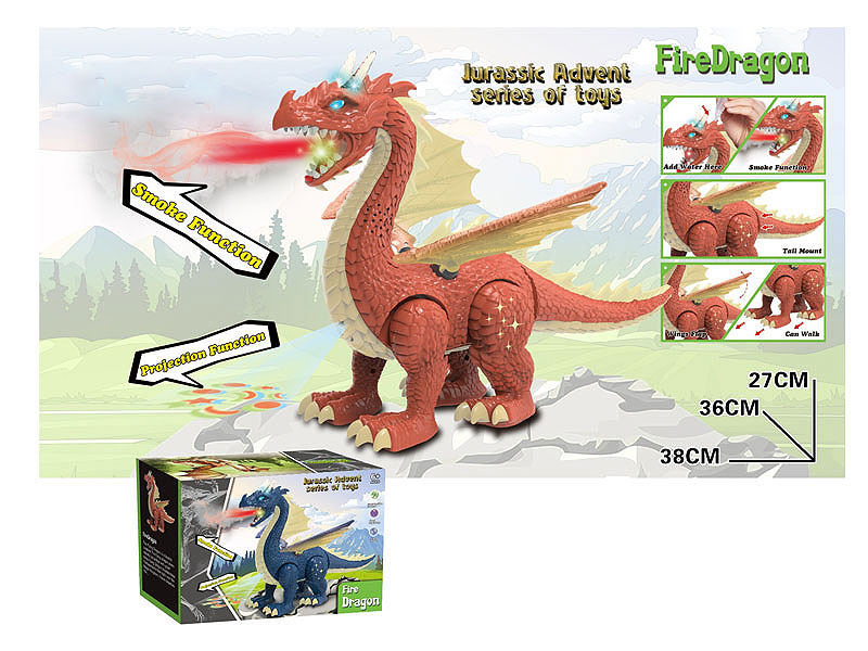 B/O Spray Magic Dragon W/L(2C) toys