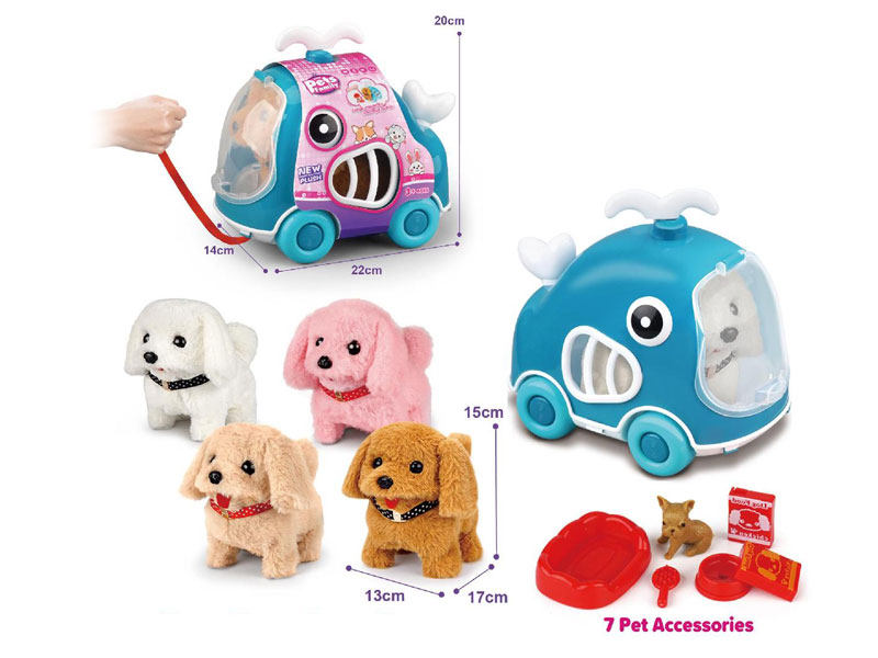 B/O Dog Set W/S(4C) toys