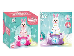 电动万向雪花兔带灯光/音乐