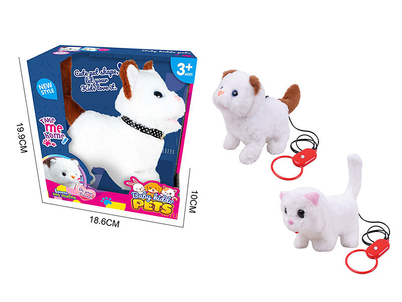 B/O Rope Walking Plush Cat W/S(2C) toys