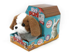 电动牵绳走路毛绒宠物狗带叫声