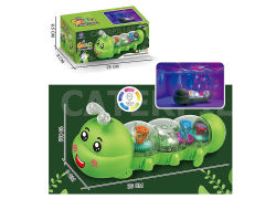 电动万向透明齿轮毛毛虫带灯光音乐