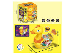 电动万向透明齿轮鸭带灯光音乐