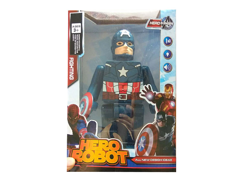 B/O Building Block Walking Captain America W/L_M toys
