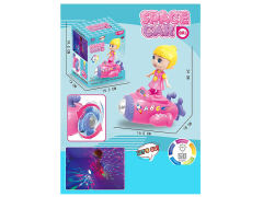 电动万向站女孩宇宙飞船带灯光音乐