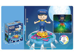 电动万向站男孩透明齿轮飞碟带灯光音乐