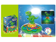 电动万向站恐龙透明齿轮飞碟带灯光音乐