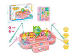 扮家家粉色电动钓鱼台带灯光音乐