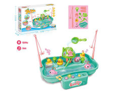 扮家家浅绿电动钓鱼台带灯光音乐