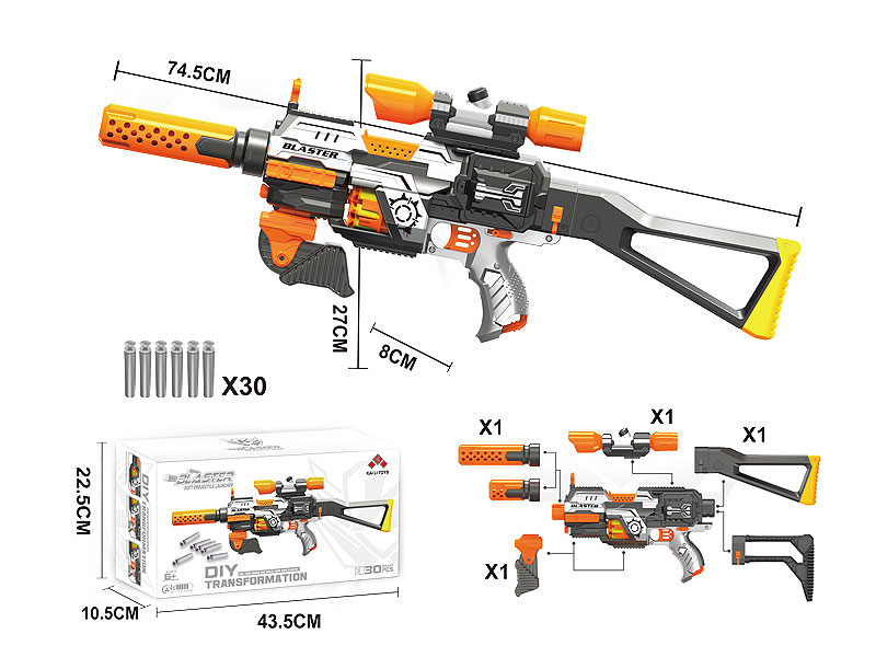 B/O Diy Soft Bullet Gun Set toys