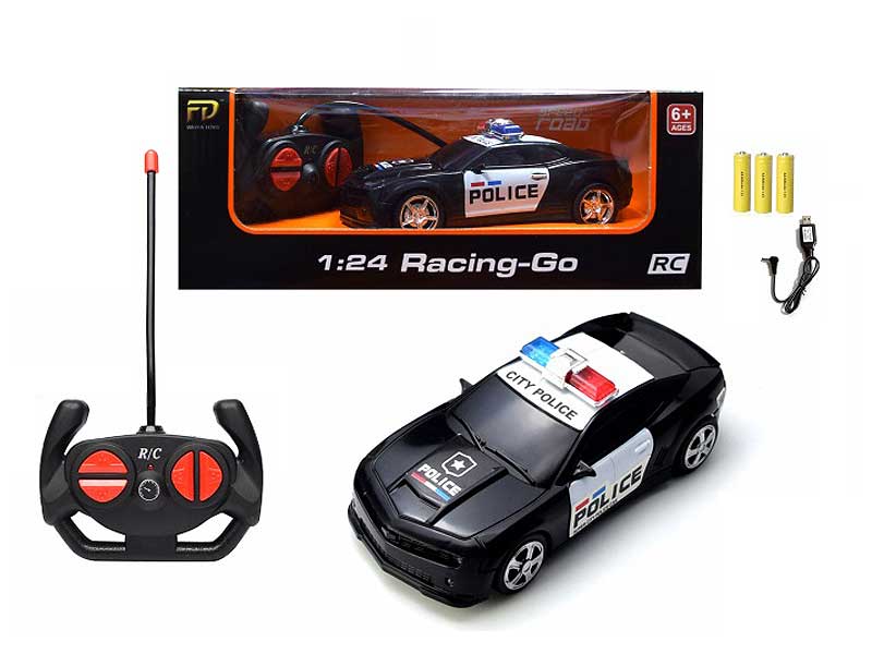 1:24 R/C Police Car 4Way W/L_Charge toys
