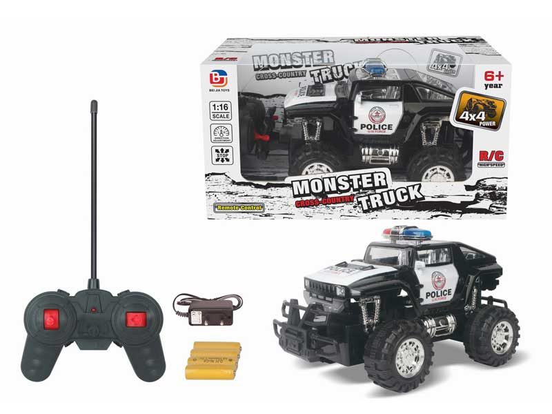 1:16 R/C Cross-country Police Car 4Ways W/Charge toys