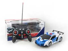 1:18 R/C Transforms Police Car W/L_Charge