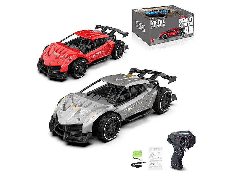 2.4G 1:24 R/C Mteal Car 4Ways W/Charger(2C) toys