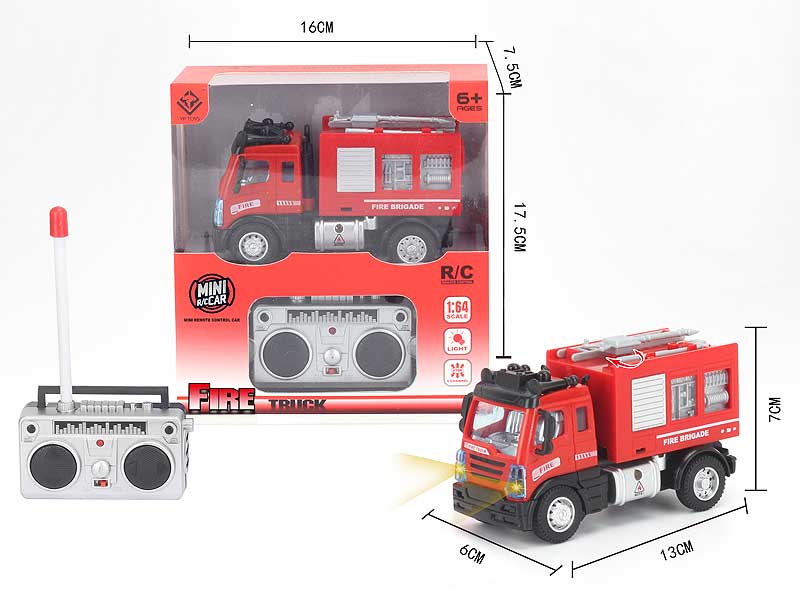 1:64 R/C Fire Engine 4Ways W/L toys