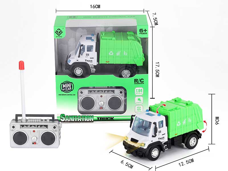 1:64 R/C Sanitation Truck 4Ways W/L toys