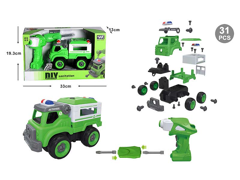 R/C Diy Sanitation Truck W/S_IC toys