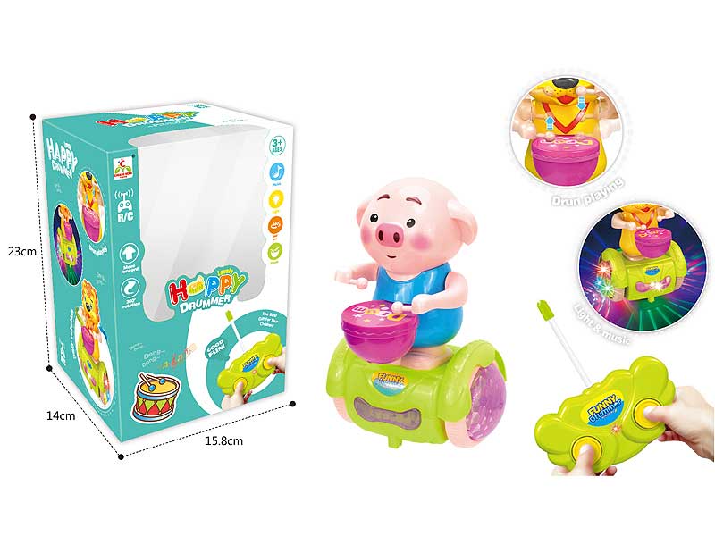 R/C Play The Drum Pig Car W/L toys