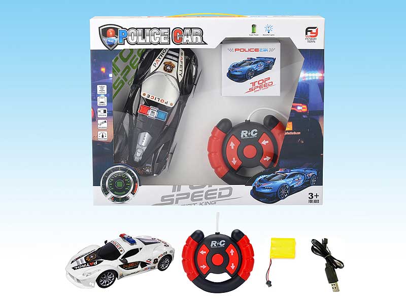 1:20 R/C Police Car 4Ways W/L_Charge toys