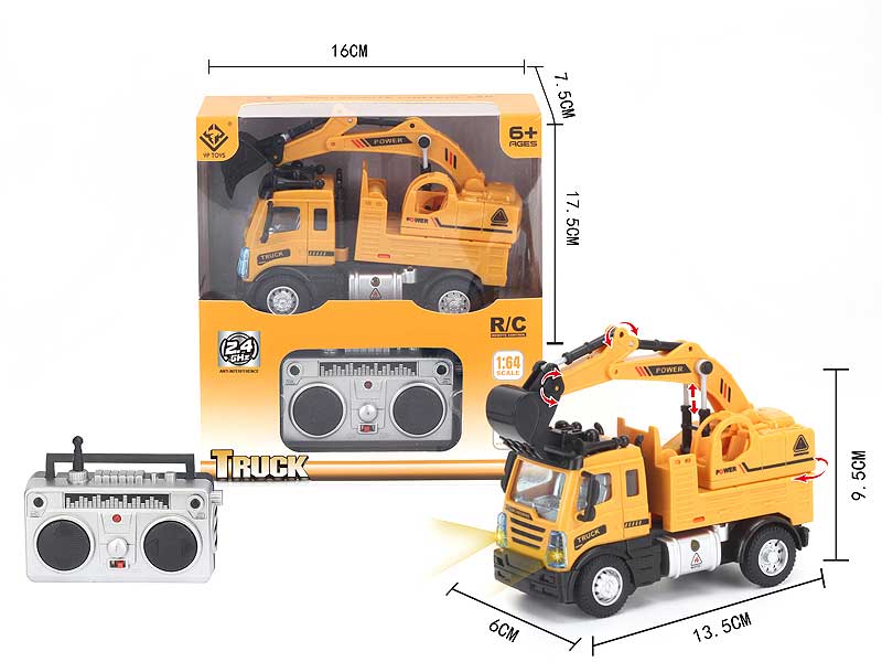 1:64 R/C Construction Truck 4Ways W/L toys