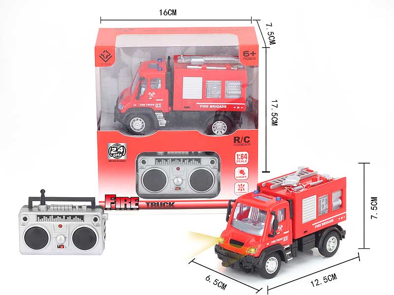 1:64 R/C Fire Engine 4Ways W/L toys