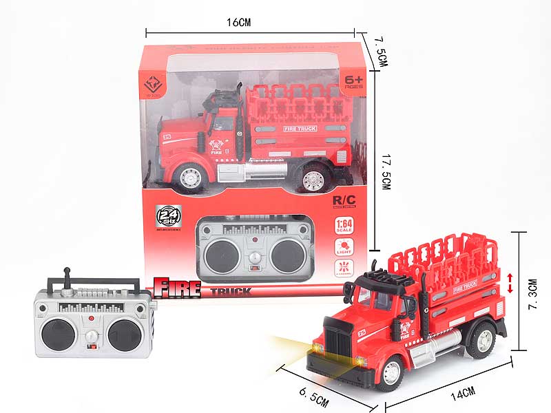 1:64 R/C Fire Engine 4Ways W/L toys