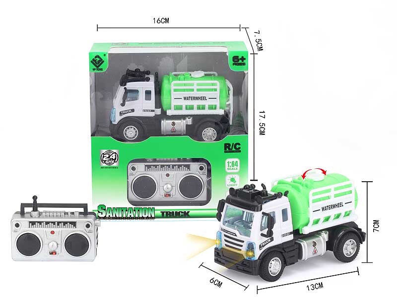 1:64 R/C Sanitation Truck 4Ways W/L toys