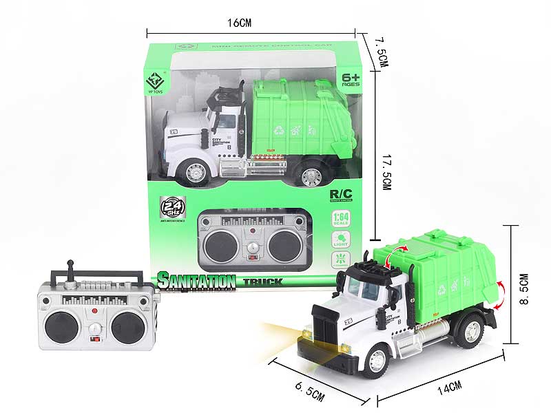 1:64 R/C Sanitation Truck 4Ways W/L toys