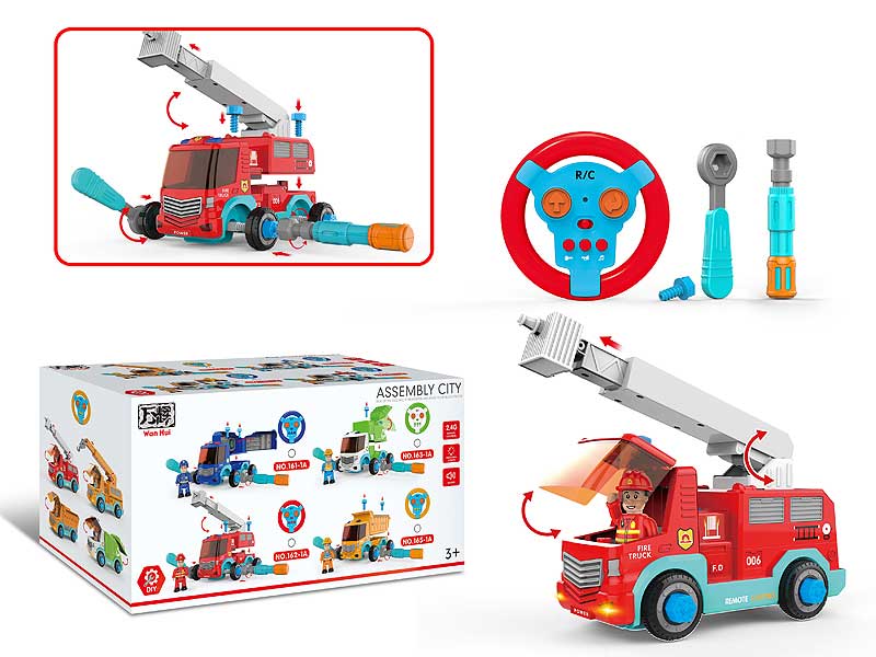 2.4G R/C Diy Fire Engine Car 2Ways toys