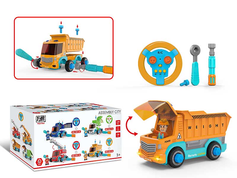 2.4G R/C Diy Construction Truck 2Ways toys