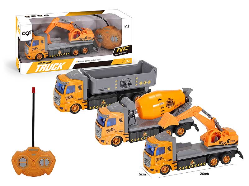 1:48 R/C Construction Truck 4Ways W/L(3S) toys