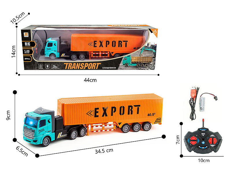 2.4G R/C Container Truck 4Ways W/L_Charge toys